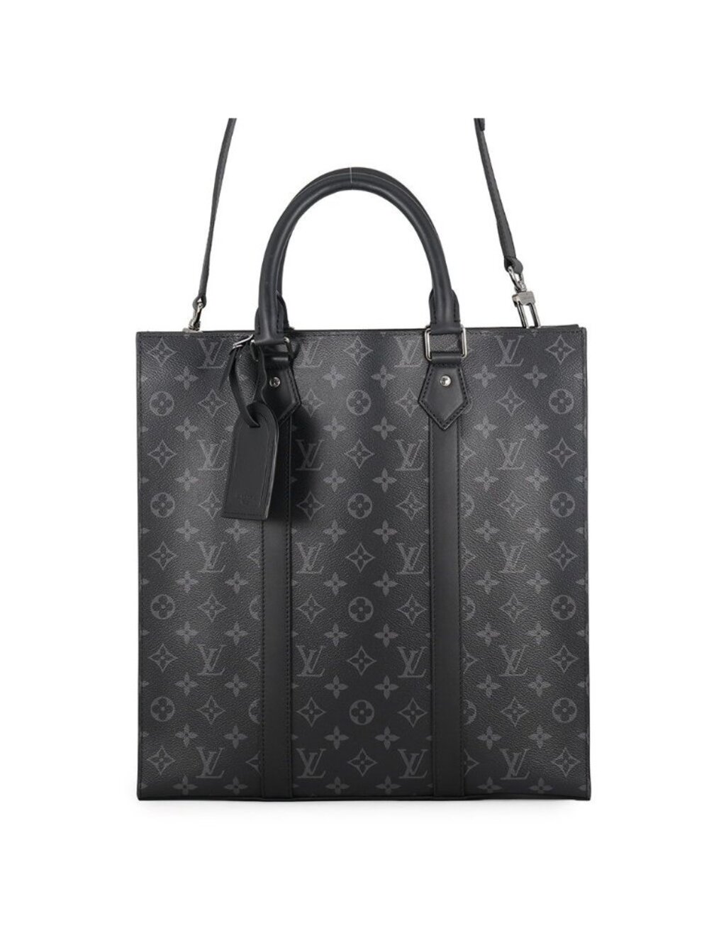 Louis Vuitton Monogram Eclipse Sac Plat 2-Way Shoulder Bag Black